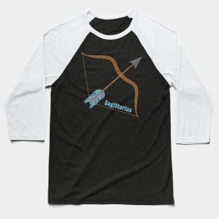 Sagittarius Bow and Arrow Zodiac Star Sign Baseball T-Shirt